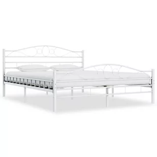 vidaXL Rama łóżka, biała, metalowa, 180 x 200 cm - Łóżka - miniaturka - grafika 1