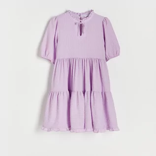 Sukienki i spódniczki dla dziewczynek - Reserved Sukienka midi - Fioletowy - grafika 1