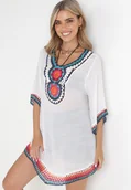 Bluzki damskie - Biała Tunika Narzutka Kahlisine - miniaturka - grafika 1