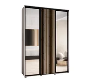 Szafy - Szafa przesuwna Garderoba SAPPORO 2 170 gł. 60 biały/czarny - miniaturka - grafika 1