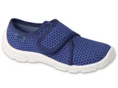 Buty dla chłopców - Trampki kapcie dziecięce chłopięce na rzepy granatowe Befado 974Y505-34 - miniaturka - grafika 1