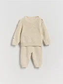 Komplety dla niemowląt - Reserved - Dzianinowy komplet - złamana biel - miniaturka - grafika 1