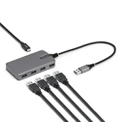 Huby USB - StarTech 5G4AC-USB-A-HUB huby i koncentratory USB 3.2 Gen 1 (3.1 Gen 1) Type-A 5000 Mbit/s Szary - miniaturka - grafika 1