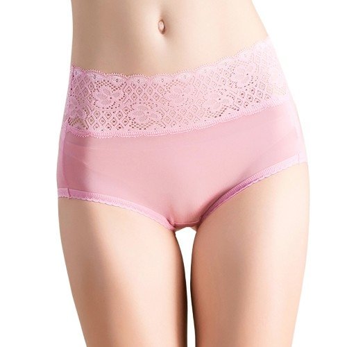 Figi Jedwabne Różowe Wysoki Stan L Mulberry 6A 19 Momme 100% Jedwab