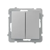Wyłączniki światła i elektryczne - Ospel AS srebrny łącznik świecznikowy ŁP-2G/m/18 ŁP-2G/m/18 - miniaturka - grafika 1