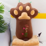 Maskotki i pluszaki - Maskotka Pluszak Z Kocykiem 2W1 Duża Łapka Kotka - miniaturka - grafika 1