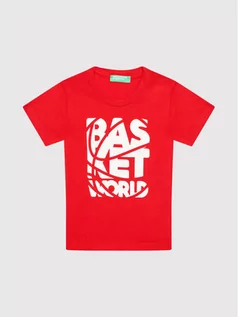 Koszulki dla chłopców - Benetton United Colors Of T-Shirt 3I1XC1577 Czerwony Regular Fit - grafika 1