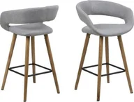 Taborety i hokery - Actona Stołek barowy Grace low dark grey 114883 - miniaturka - grafika 1