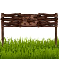 Ogrodzenia - Floranica Płotek wiklinowy 5 szt. Wysokość: 10 cm x 40 cm ogrodzenie, palisada, obramowanie rabat, grządek, trawników, - miniaturka - grafika 1