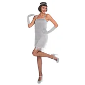 Stroje karnawałowe - STRÓJ FLAPPERKA RETRO SREBRNA-M - miniaturka - grafika 1