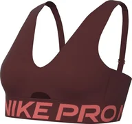 Biustonosze - Nike Pro Indy Plunge wyściełany biustonosz sportowy ze średnim uchwytem, Dark Team Red/Magic Ember/White, HF7324-619, XL - miniaturka - grafika 1