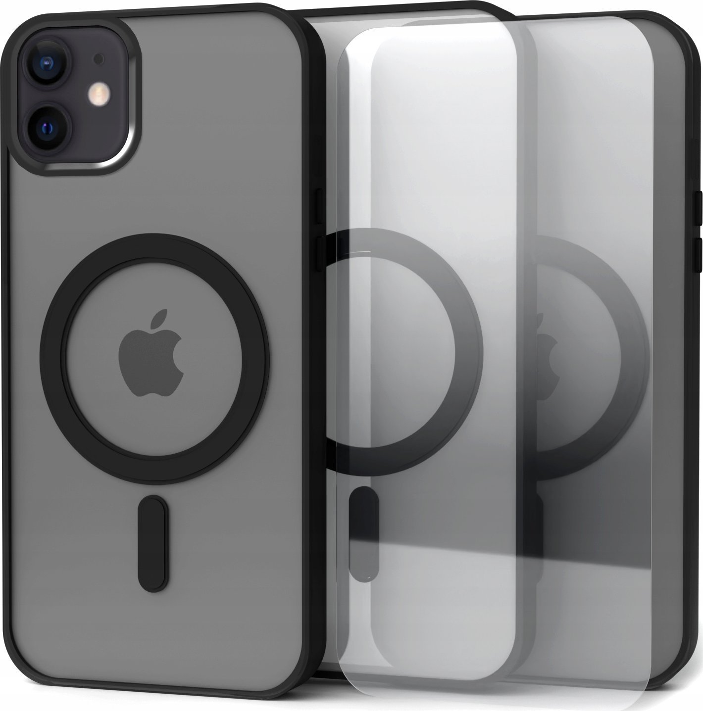 Hello Case Etui Magsafe Do Apple iPhone 12 / 12 Pro Czarne Matowe, Wzmacniane Szkło