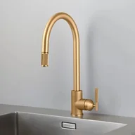 Baterie kuchenne - Bateria kuchenna z wyciąganą wylewką Mixer Linear Mosiężna - miniaturka - grafika 1