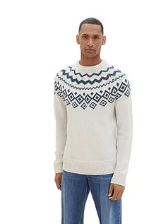 Swetry męskie - TOM TAILOR sweter męski, 34154 - Vintage Beige Twotone Neps, XL - grafika 1