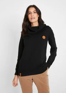 Sweter z dzianiny o splocie drobnych oczek, z szerokim golfem - bonprix - Swetry damskie - miniaturka - grafika 1