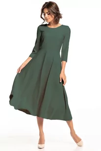 Klasyczna rozkloszowana sukienka za kolano (Granatowy, XS) - Sukienki - miniaturka - grafika 1