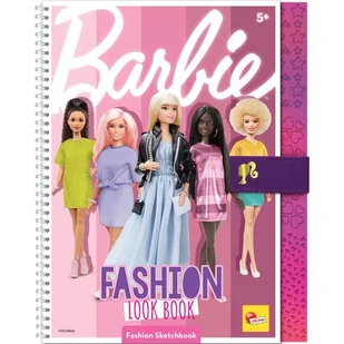 Lisciani, Barbie Sketch Book Fashion Look Book+ 4 pisaki, 4 kredki i naklejki - Kolorowanki, wyklejanki - miniaturka - grafika 1