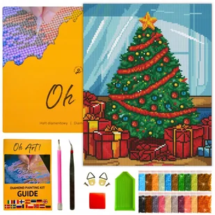 Haft Diamentowy z Ramką Diamond Painting 5D Mozaika Świąteczna 30x40 OhArt! - Zabawki kreatywne - miniaturka - grafika 1