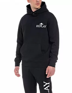 Replay Męska bluza z kapturem, 098 BLACK, M - Bluzy męskie - miniaturka - grafika 1