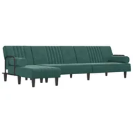 Narożniki - Sofa rozkładana L, ciemnozielona, 260x140x70 cm, a - miniaturka - grafika 1