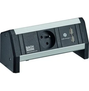BACHMANN DESK 1xUTE 1xUSB Ładowarka sieciowa GST18 - Gniazdka elektryczne - miniaturka - grafika 1