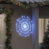 Oświetlenie świąteczne - vidaXL Ozdoby świąteczne, 140 lampek LED, 8 szt., zimna biel, 17 cm - miniaturka - grafika 1