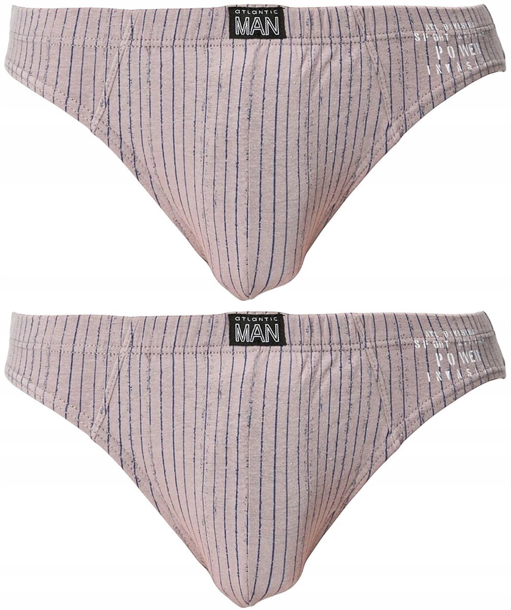 SLIPY MĘSKIE ATLANTIC MP1058 SPORT BAWEŁNA Z ELASTANEM BEŻOWE 2PAK XL