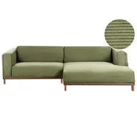 Narożniki - Narożnik dla 4 osób VENG Sztruks Zielony Lewostronny B637355 - miniaturka - grafika 1