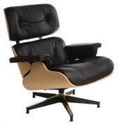 Fotele - D2.Design Vip Fotel inspirowany Lounge Chair 87x85x80 cm czarny/natural oak/czarna baza 42284 Kraków - miniaturka - grafika 1