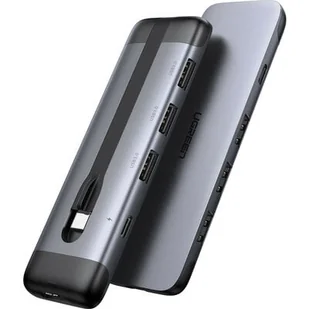 Ugreen Ugreen 5w1 wielofunkcyjny HUB USB Typ C - HDMI / 3x USB 3.2 Gen 1 (5 Gbps) / USB Typ C Power Delivery 100 W 20 V 5 A szary (70408 CM285) 70408 CM285 - Huby USB - miniaturka - grafika 2