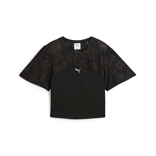 PUMA Koronkowy top - krótki PUMA czarny