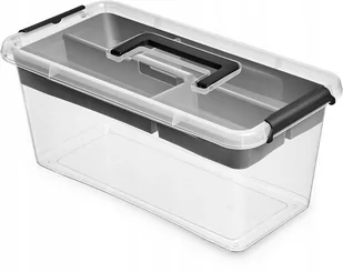ORPLAST Organizer z Pokrywką i 4 Przegródkami Pojemnik z Wygodnym Uchwytem 8 L - Pudła i pojemniki do przechowywania - miniaturka - grafika 1