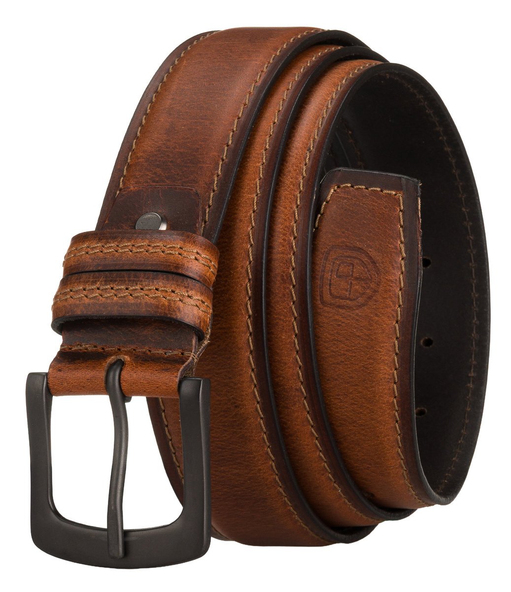 Brązowy pasek męski do spodni skórzany 105 PETERSON klasyczny elegancki casualowy