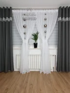 Firany - Długa firanka z gipiurą 250cm, efektowna firanka do salonu - miniaturka - grafika 1