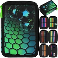 Piórniki - Starpak Piórnik Trzykomorowy z Wyposażeniem Piłka Nożna Kameleon 553114 - miniaturka - grafika 1