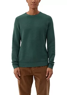 Swetry męskie - s.Oliver Sweter męski, zielony, XL - grafika 1
