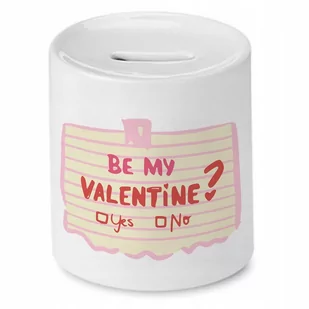 SKARBONKA PREZENT WALENTYNKI BE MY VALENTINE? z Nadrukiem ze Zdjęciem - Skarbonki - miniaturka - grafika 1
