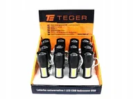 Latarki - Latarka uniwersalna LED COB 200 lm ładowana USB sprzedawana po 12 szt w kar - miniaturka - grafika 1