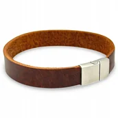 Bransolety męskie - Męska Bransoletka Skórzana - Wyjątkowy Design - Parker Quality -ROZMIAR M - miniaturka - grafika 1