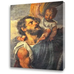 Obraz religijny na płótnie Święty Krzysztof - Ikony i obrazy sakralne Obraz religijny na płótnie Święty Krzysztof - Ikony i obrazy sakralne - miniaturka - grafika 1