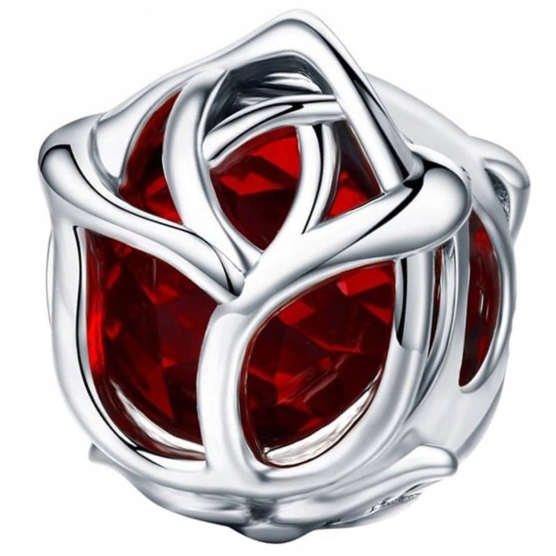 Zawieszki do Bransoletek Charms Róża SREBRO 925 Charmsy Charms MODA TRUSKY