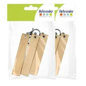 Etui na klucze - 15 prostokątnych drewnianych breloków do kluczy - 10 x 2 x 0,5 cm - miniaturka - grafika 1