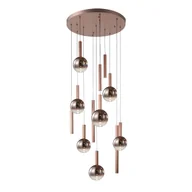 Lampy sufitowe - CAMINO lampa wisząca miedziana klosze cieniowane i rurki LED 60W 3000K PND-24038-12A-COPP - miniaturka - grafika 1