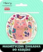 Zakładki do książek - Zakładka magnetyczna kulka 2 kot różowy - Henry - miniaturka - grafika 1
