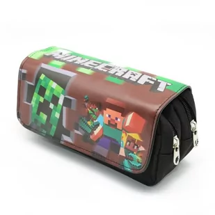Piórnik szkolny miękki MOTYW MINECRAFT Klapka brązowa kwadratowy człowiek - Piórniki - miniaturka - grafika 1