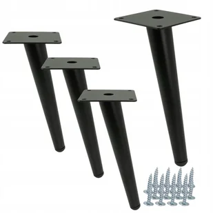 4 x Noga meblowa Szpilka skośna czarny mat 20 cm noga do stolika do szafki - Meble modułowe i akcesoria - miniaturka - grafika 1