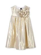 Sukienki i spódniczki dla dziewczynek - Karl Lagerfeld Kids Sukienka elegancka Z30474 D Złoty Regular Fit - miniaturka - grafika 1