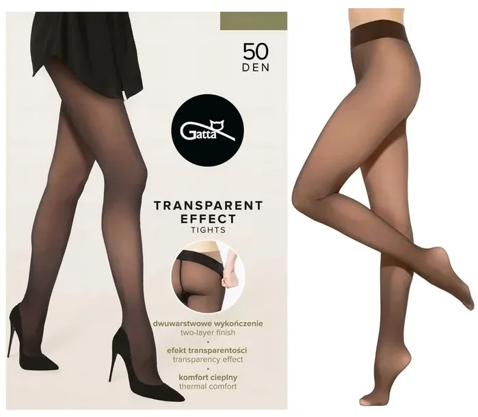 Rajstopy Gatta Transparent Effect 50 Den Choco Nude 3-m