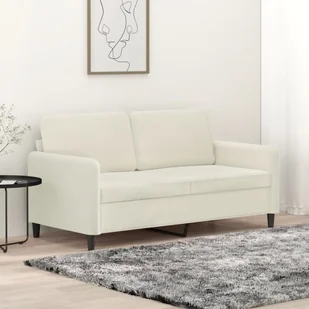 vidaXL Sofa 2-osobowa, kremowy, 140 cm, tapicerowana aksamitem - Sofy i kanapy vidaXL Sofa 2-osobowa, kremowy, 140 cm, tapicerowana aksamitem - Sofy i kanapy - miniaturka - grafika 1