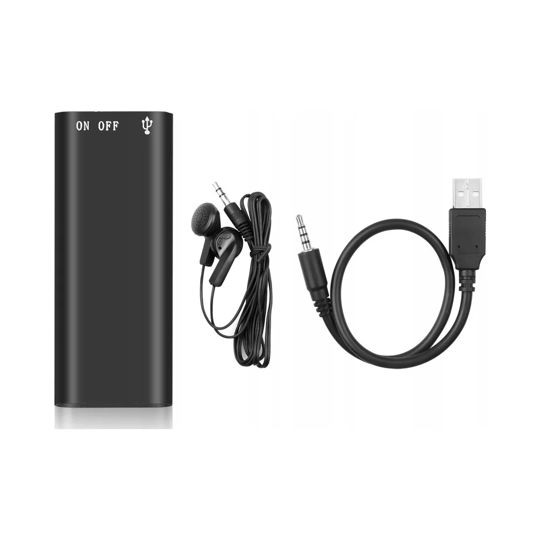 MINI PODSŁUCH SZPIEGOWSKI PLUSKWA MAŁY DYKTAFON 16 GB DETEKCJA GŁOS 2 TRYBY